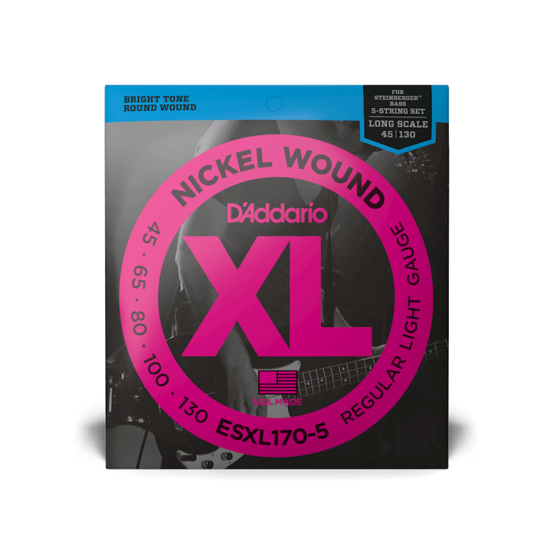 Набор струн D'ADDARIO EXL170-5 XL NICKEL WOUND BASS REGULAR LIGHT 5-STRING (45-130)